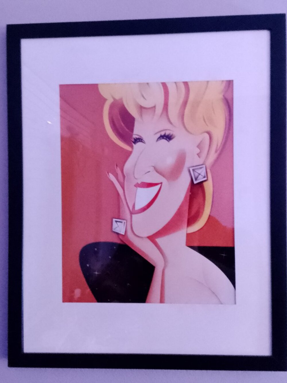 14"x12" caricature of Bette Midler by Risko